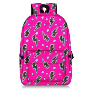 Barbie Hot Pink leopard/lightening backpack and matching lunchbag!!